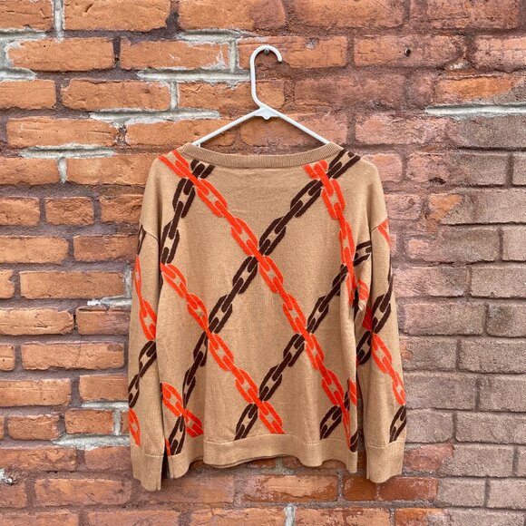 Talbots Chain Pattern Boatneck Sweater Petite Large New with Tags - Picture 2 of 4